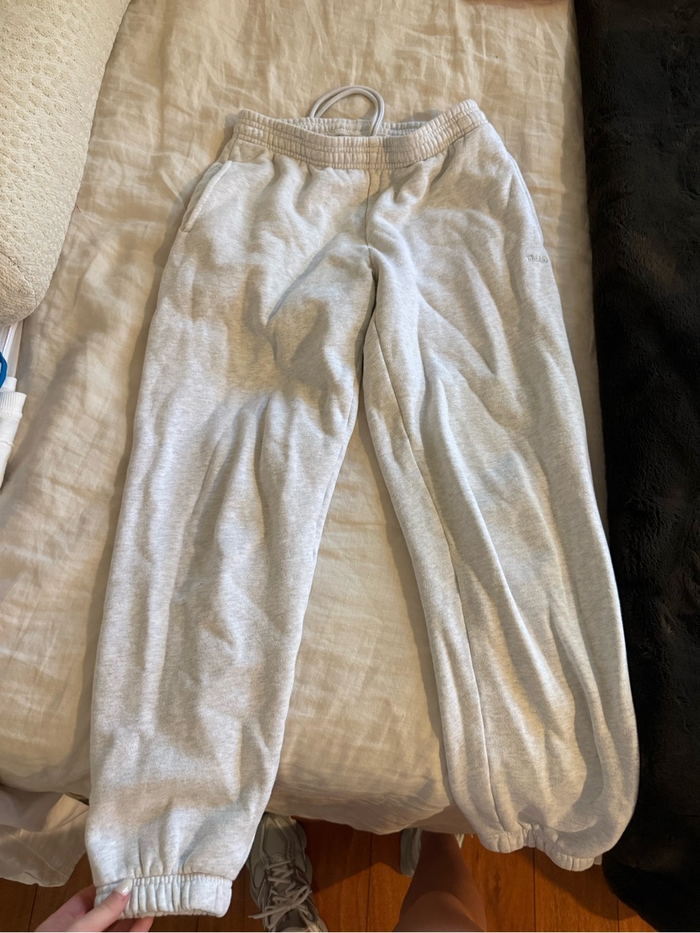 Aritzia Light Gray Track Pants
